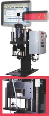 SPIROL Model CR Semi-Automatic Pin Inserter, designed for high force installations, enhanced with the load cell system, capable of determining the actual force required to install a specific pin. The data can be recorded in a PC and used for SPC monitoring.